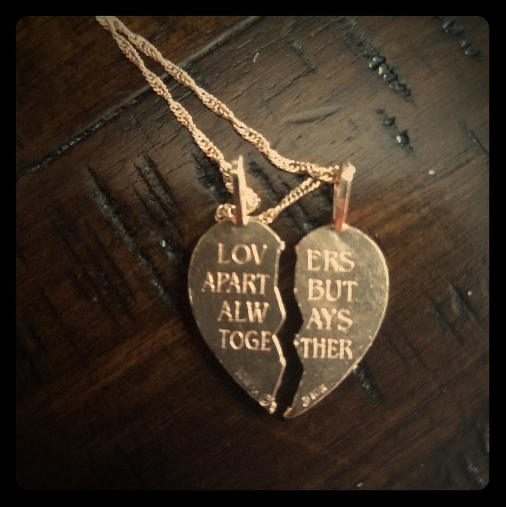 10k yellow gold couples pendants